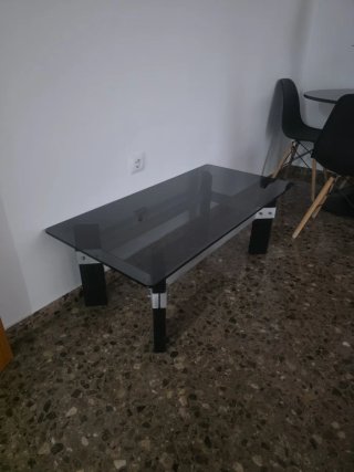 Mesa de centro cristal ahumado moderna