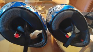 Casco Moto Talla S Azul/Plata (2 Usos)