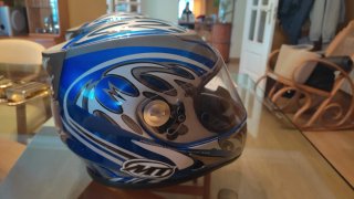 Casco Moto Talla S Azul/Plata (2 Usos)