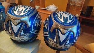 Casco Moto Talla S Azul/Plata (2 Usos)
