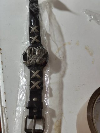 Lote de 2 pulseras cuero y metal