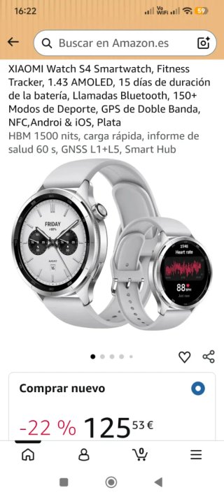 Xiaomi Watch S4 Plata/Blanco