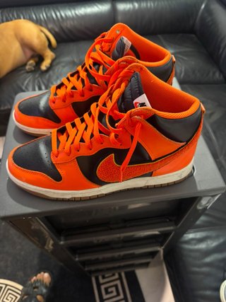 Zapatillas Nike Dunk High Naranja y Negro