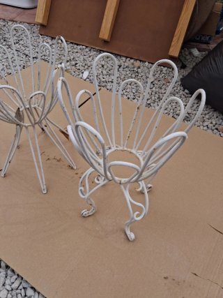 Soportes Macetas Hierro Blanco