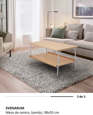 Mesa de centro SVENARUM bambú y metal