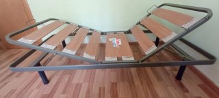 Somier Body Flex Elevable Manual, metal y madera.