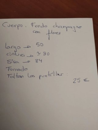 Corpiño de fallera bordada