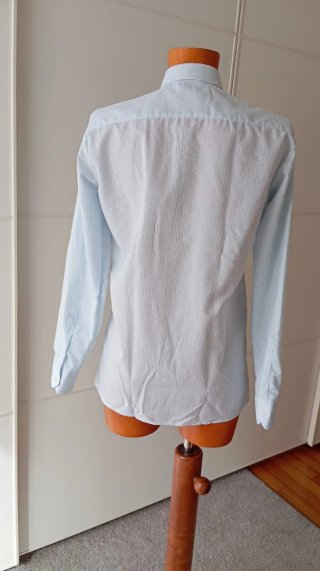 Camisa vintage de rayas azules. Unisex.