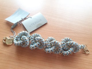 Pulsera Uterqüe azul y dorada