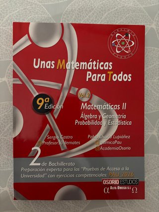 Libro “UNAS MATEMATICAS PARA TODOS”