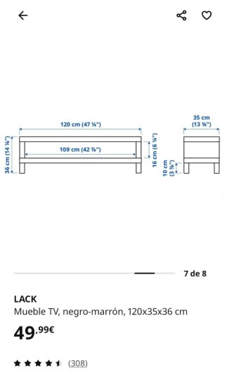 Mueble TV Ikea Negro