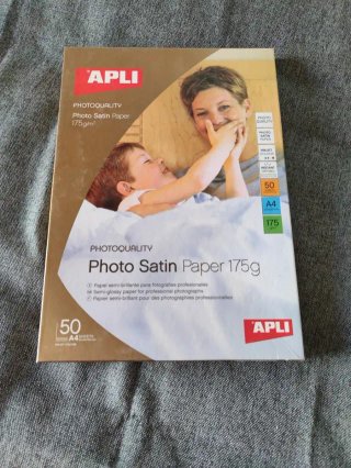 Lote 5 hojas Apli Photo Satin 175g