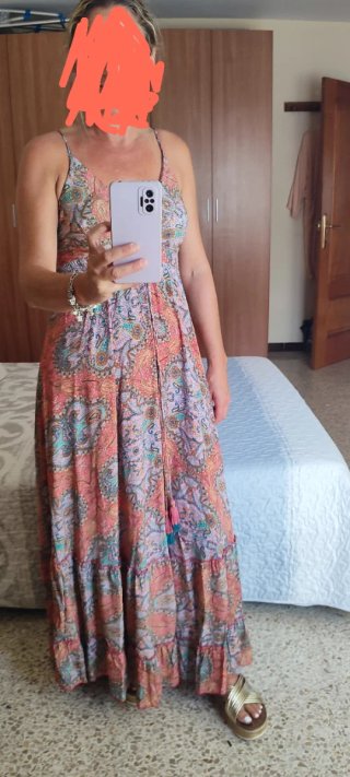 Vestido largo estampado verano