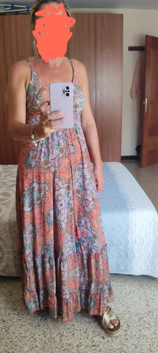 Vestido largo estampado verano