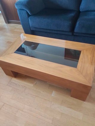 Mesa de centro madera y cristal