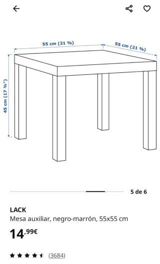 Mesa auxiliar negra Ikea