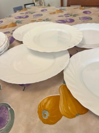 Juego 122 Platos Postre Porcelana Blancos