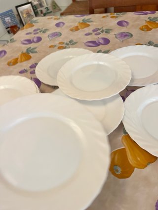Juego 122 Platos Postre Porcelana Blancos