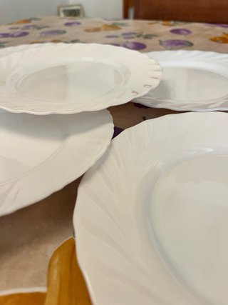 Juego 122 Platos Postre Porcelana Blancos