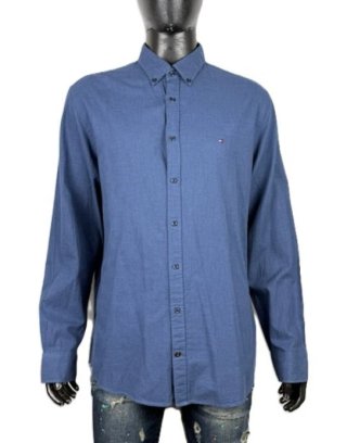 Tommy Hilfiger Camicia Pois Uomo XL New York Blu