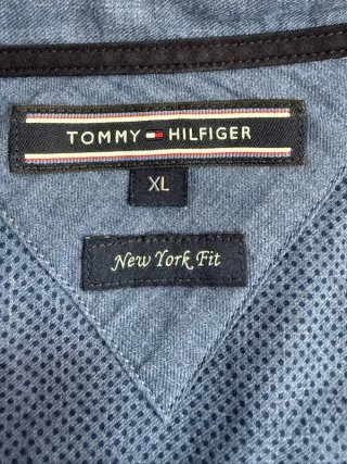 Tommy Hilfiger Camicia Pois Uomo XL New York Blu