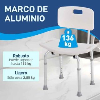 Silla para Ducha con Respaldo Altura Regulable
