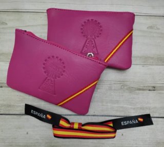 MONEDERO PIEL AUTÉNTICA ROSA VIRGEN PILAR + PULSER