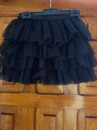 Falda tutú negra volantes