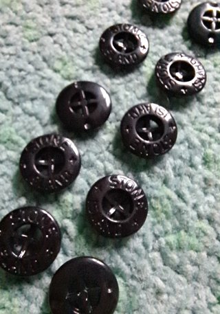 10 Bottoni Stone Island Neri