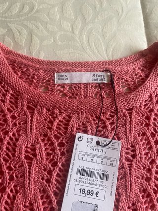 Jersey Sfera rosa calado talla S