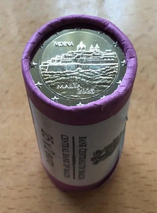2 euros conm. Malta. Ciudad de Mdina. Año 2025