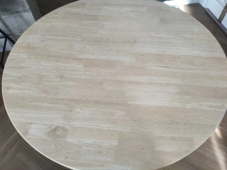 Mesa redonda madera 100cm patas negras
