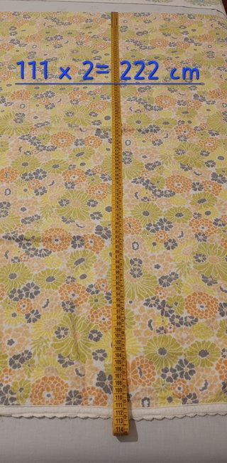 Copriletto vintage '70s, cotone, floreale