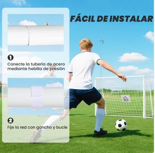 Portería Fútbol con Red y Soporte