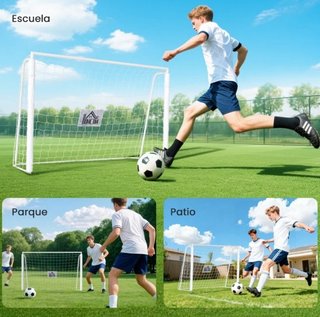 Portería Fútbol con Red y Soporte