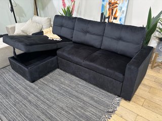 Sofá Cama Chaise Longue Reversible Negro