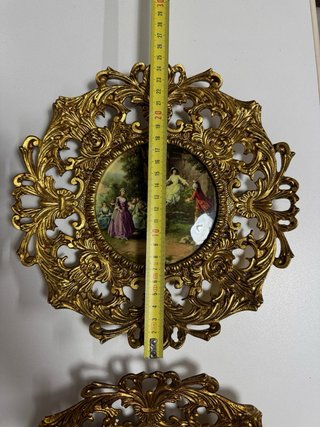 Pareja apliques vintage bronce porcelana Brompor