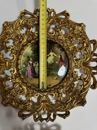 Pareja apliques vintage bronce porcelana Brompor