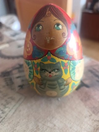 Figura Matrioshka Huevo Pintada