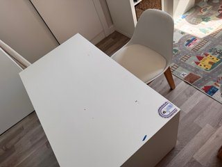 Escritorio estanterias y silla infantil blanco