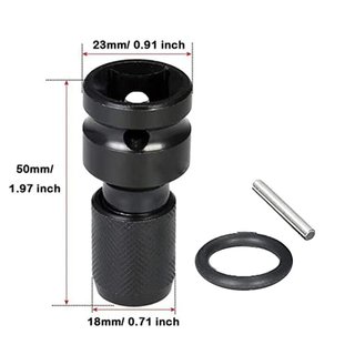 Adaptador 1/2 a Hexagonal 1/4 Negro