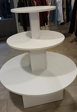 Expositor Tienda Blanco Circular 3 Niveles