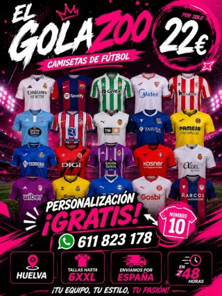 Camiseta Fútbol Azul y Blanca Talla 6XL