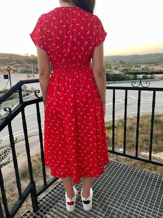 Vestido Midi Rojo Tommy Hilfiger - Talla S