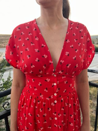 Vestido Midi Rojo Tommy Hilfiger - Talla S