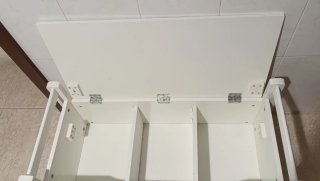 Banco baúl de madera blanco