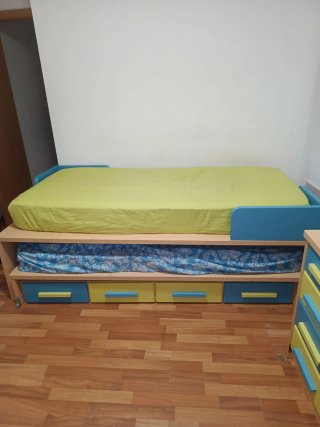 Armario juvenil + Cama nido y Escritorio