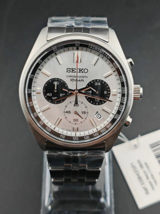 Reloj Seiko Chronograph 10 BAR Plata Blanco