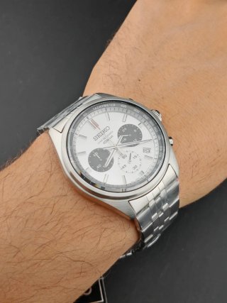 Reloj Seiko Chronograph 10 BAR Plata Blanco