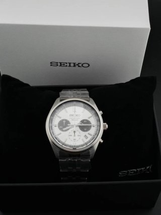 Reloj Seiko Chronograph 10 BAR Plata Blanco